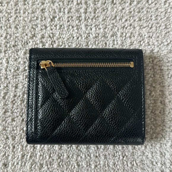 NWT Chanel Caviar Classic Compact Tri Fold Wallet (Black) - Picture 7 of 16